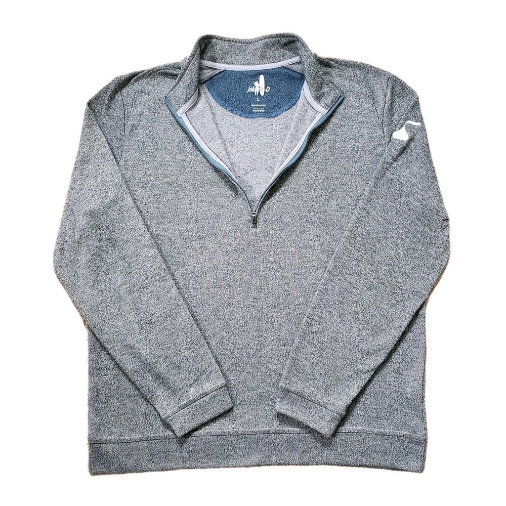 Johnnie-O Hershey Kiss Reflex Sz Large SLIM Mens Seal Gray Quarter Zip 1/4 Golf